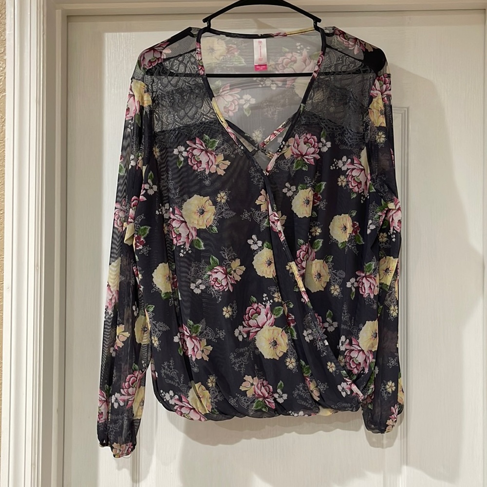Sheer long sleeve top